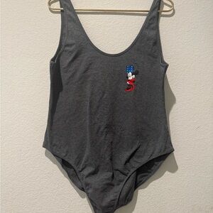 Disney Charcoal Bodysuit with Iconic Character